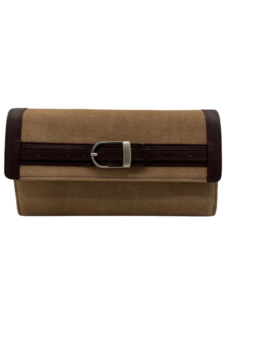 Longaberger Sisters Tan & Brown Suede Crossbody Bag